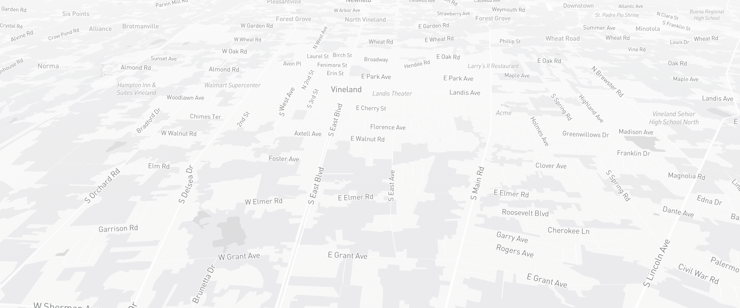 Neighborhood map of Vineland, NJ — the area served by Life Insurance Agents of Vineland Group